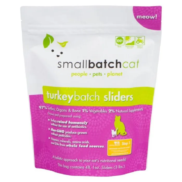 Smallbatch Frozen Turkey Sliders For Cats 3-lb