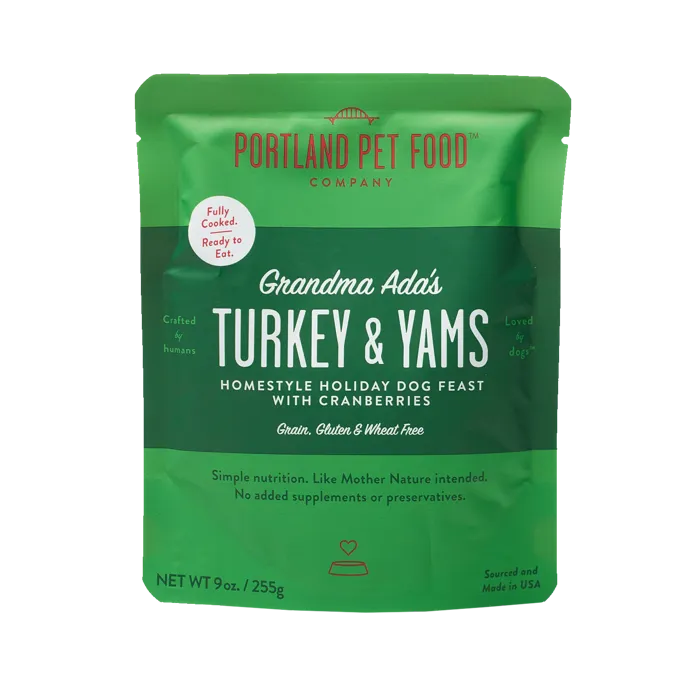 Portland Pet Food Grandma Ada's Grain Free Trky & Yams Wet Dog Food, 9-oz