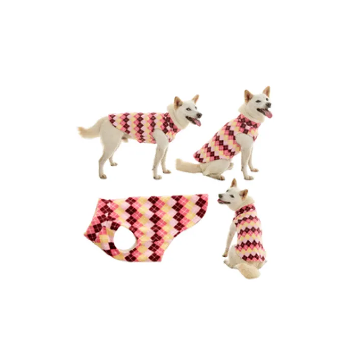 Gooby Stretch Fleece Argyle Pink 3X-Large