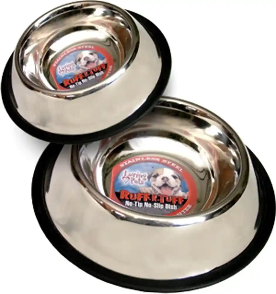 Ruff N Tuff Traditional No-Tip Stainless Steel Dish 64oz