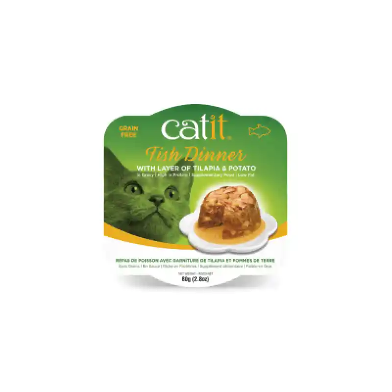 Catit Fish Dinner w/ Tilapia/Pot 2.8oz