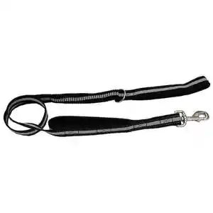 Double Handle Bungee Leash, Black / Gray, 4'