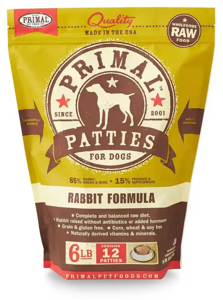 Primal Canine Frzn Rabbit Patties 6 lb