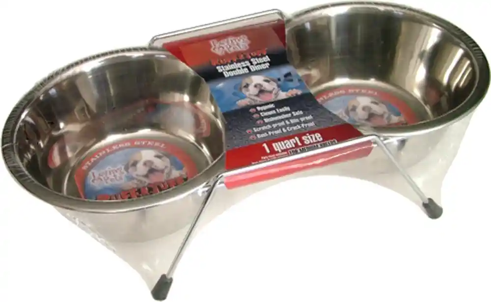 Loving Pets Stainless Steel Double Diner Pint