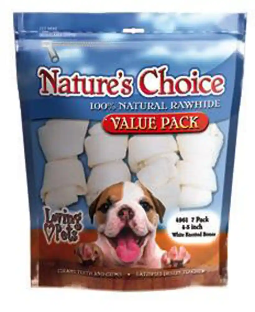 Natures Choice White Knotted Bones 4-5in 7pk