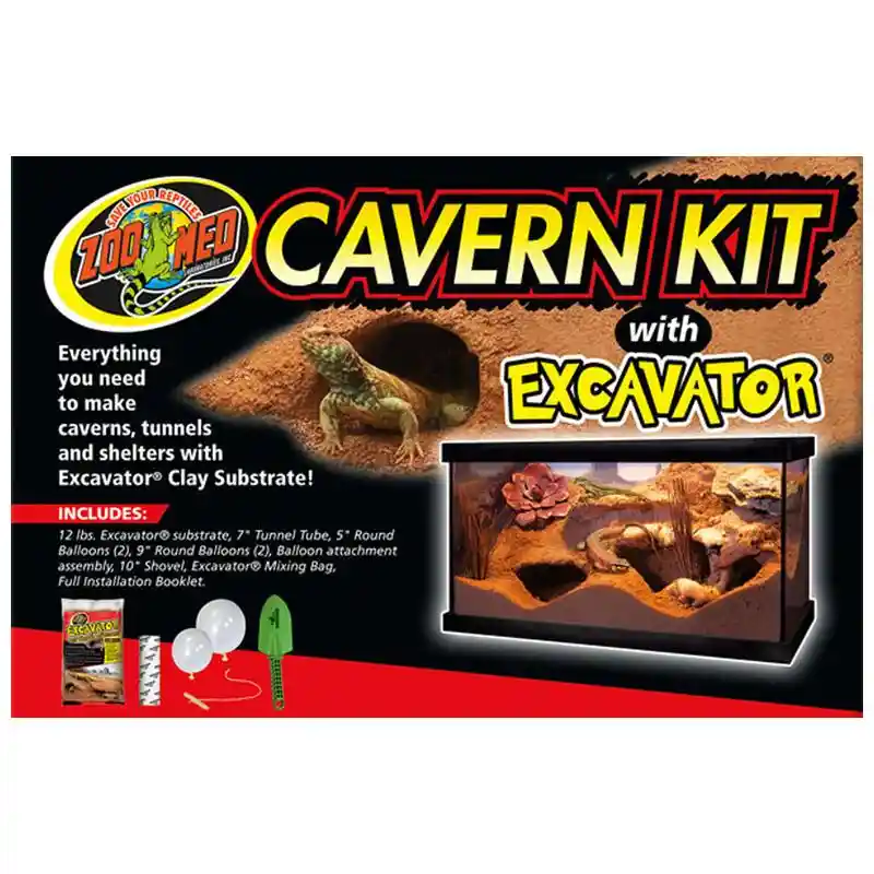 Reptile Aquarium Cavern Kit With Excavator 10 Pie