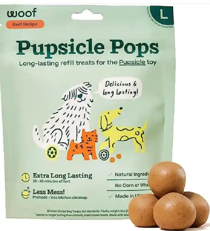 Woof Pupsicle Pops Beef Peanut Butter Large