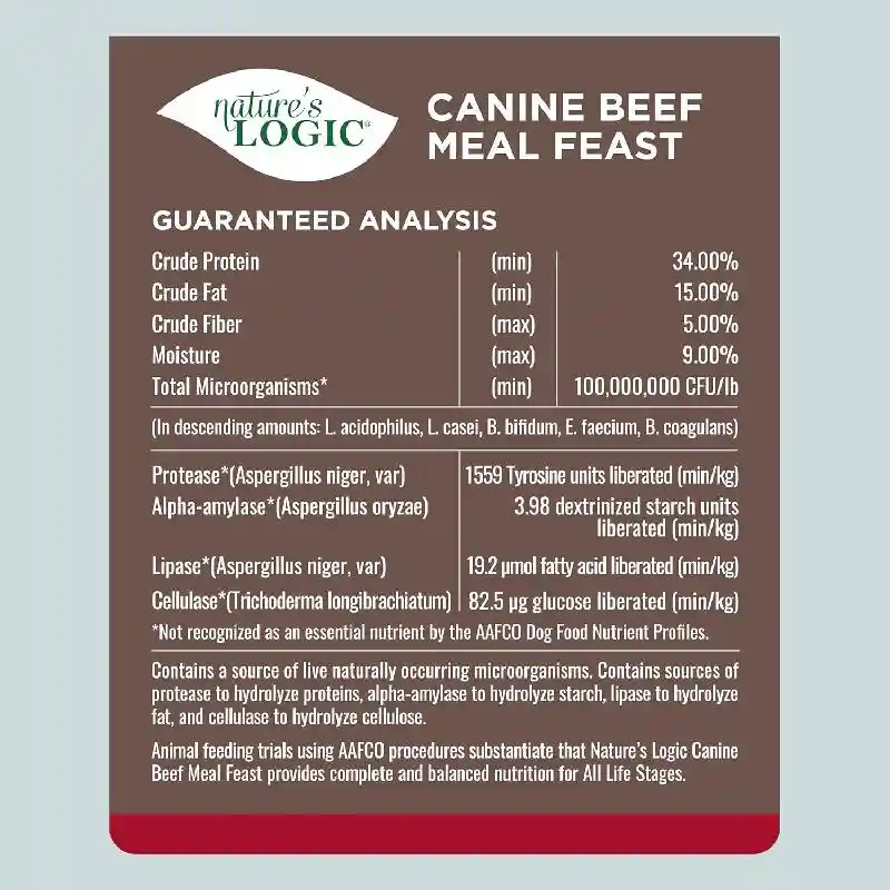 Nature's Logic Dog Beef 25#