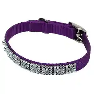 Jeweled Dog Collar, Purple, 5/8" X 14"