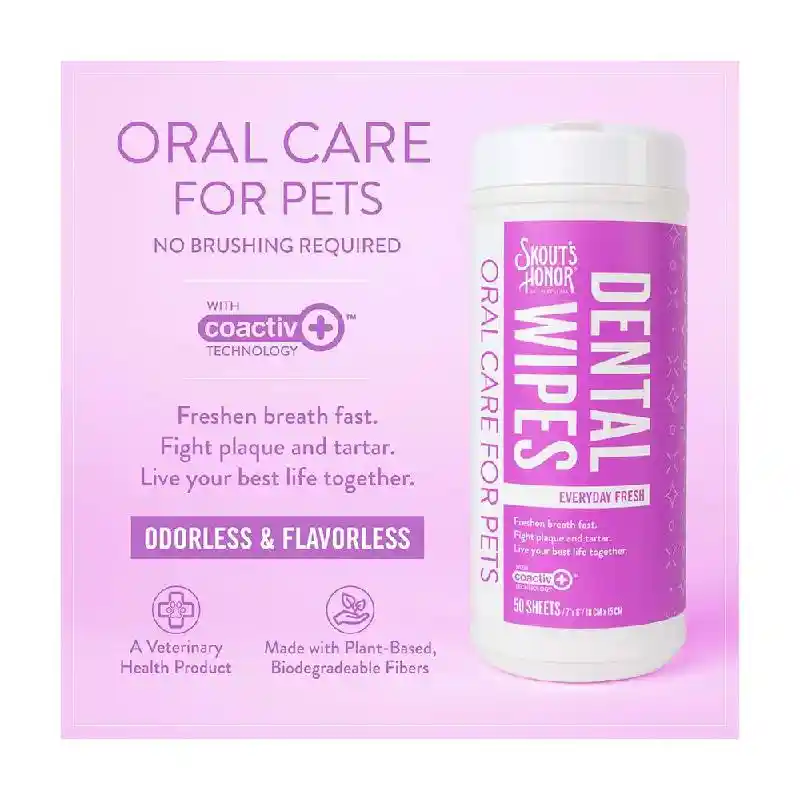 Skouts Pet Dental Wipes 50ct