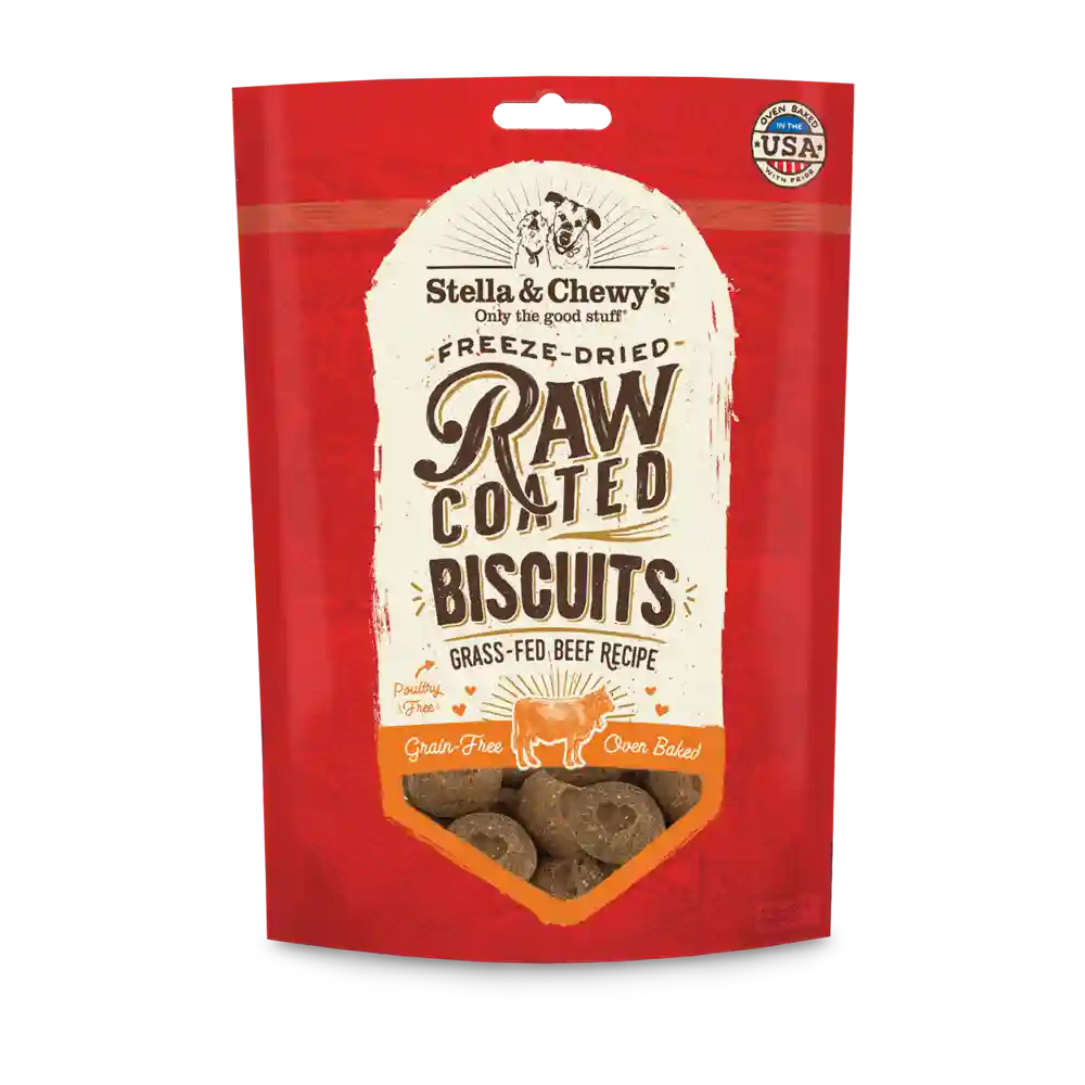 Stella Raw Coated Biscuit Beef Dog Treats 9-oz