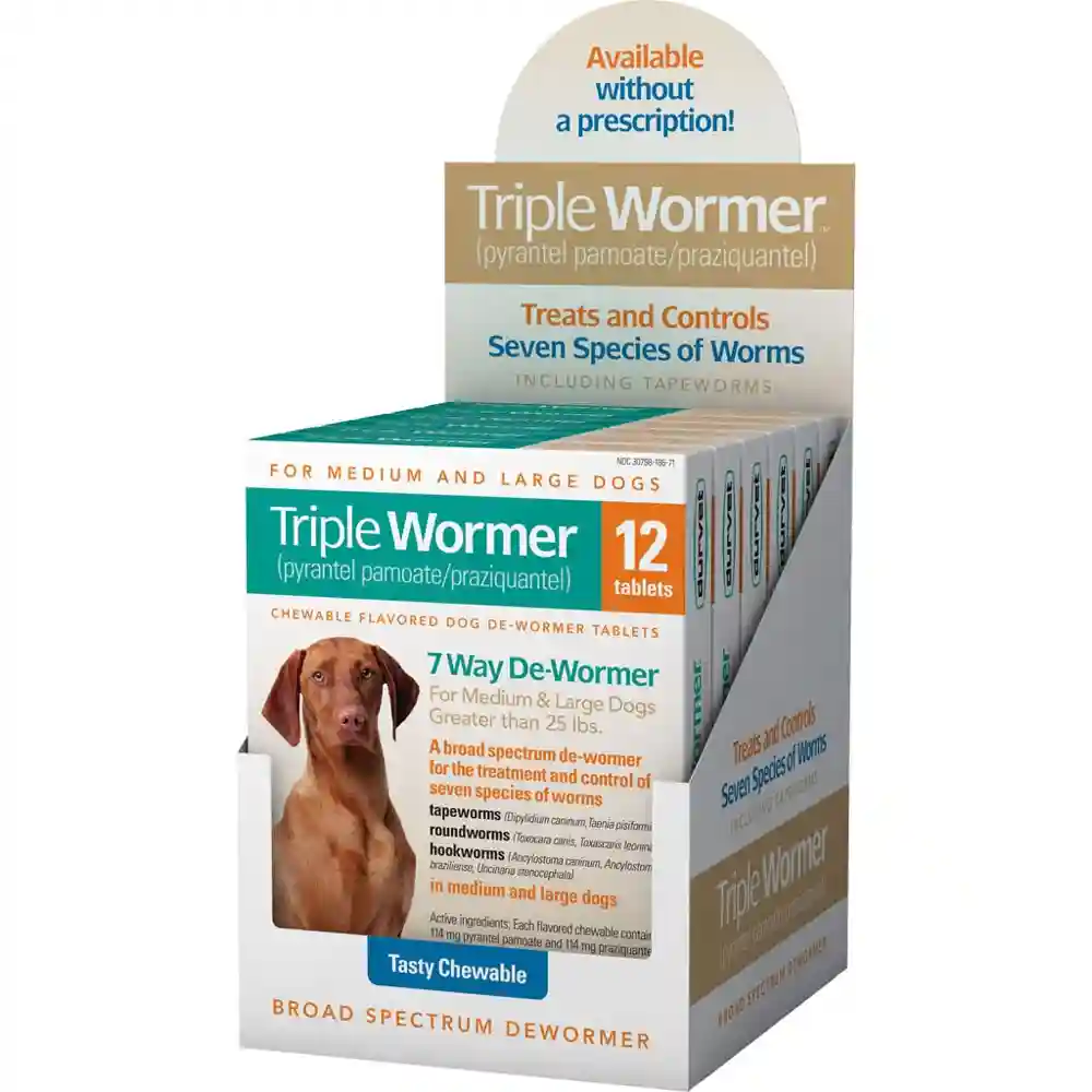 Triple Wormer 12ct Large Dog (25lb+)