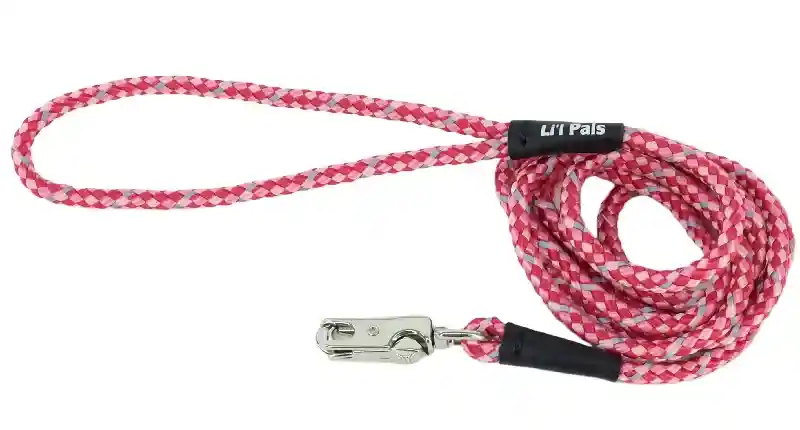 Reflective Tri Color Rope Pink Dog Leash