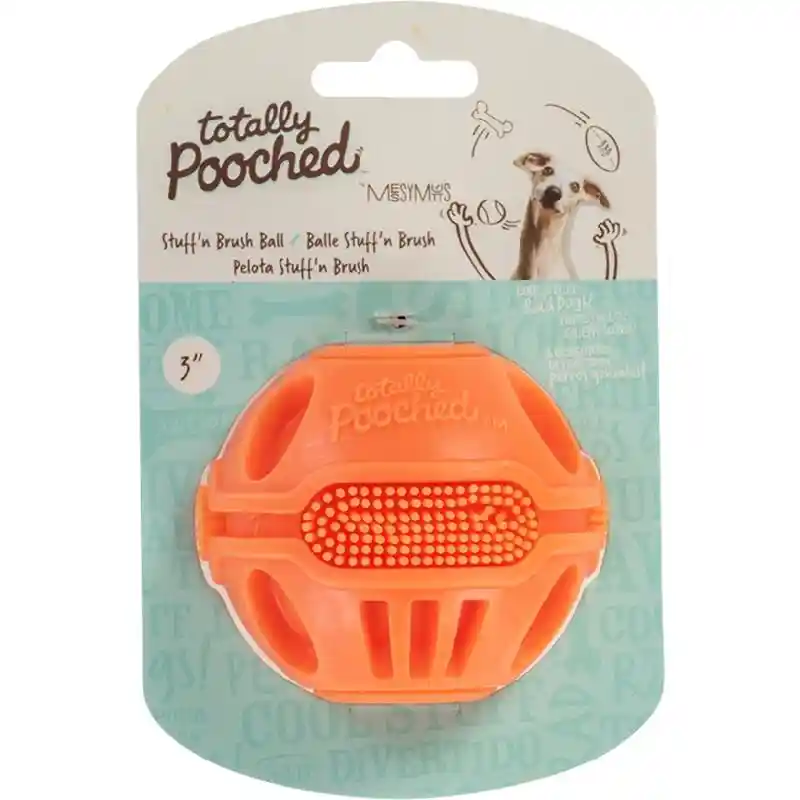 Totally Pooched Stuff N Brush Ball Orange