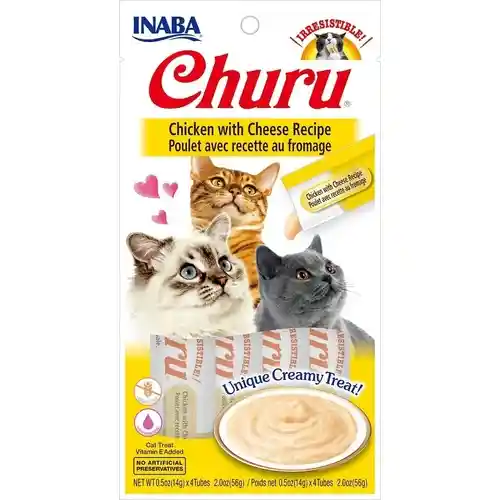 Inaba Ciao Cat Churu Purees Ckn/chz 2-oz