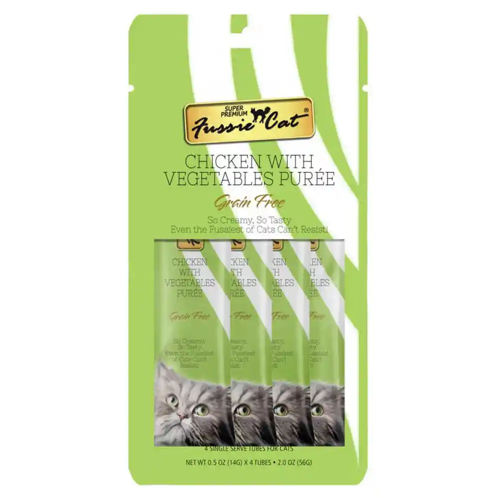 Fussie Cat Chicken & Veg Puree .5-oz 4-pk