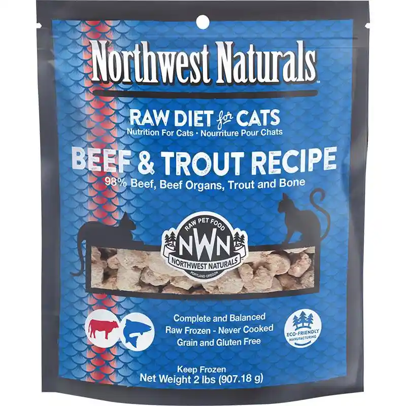Northwest 2 Lb Cat Raw Frozen Nibbles Bf Trout Ea