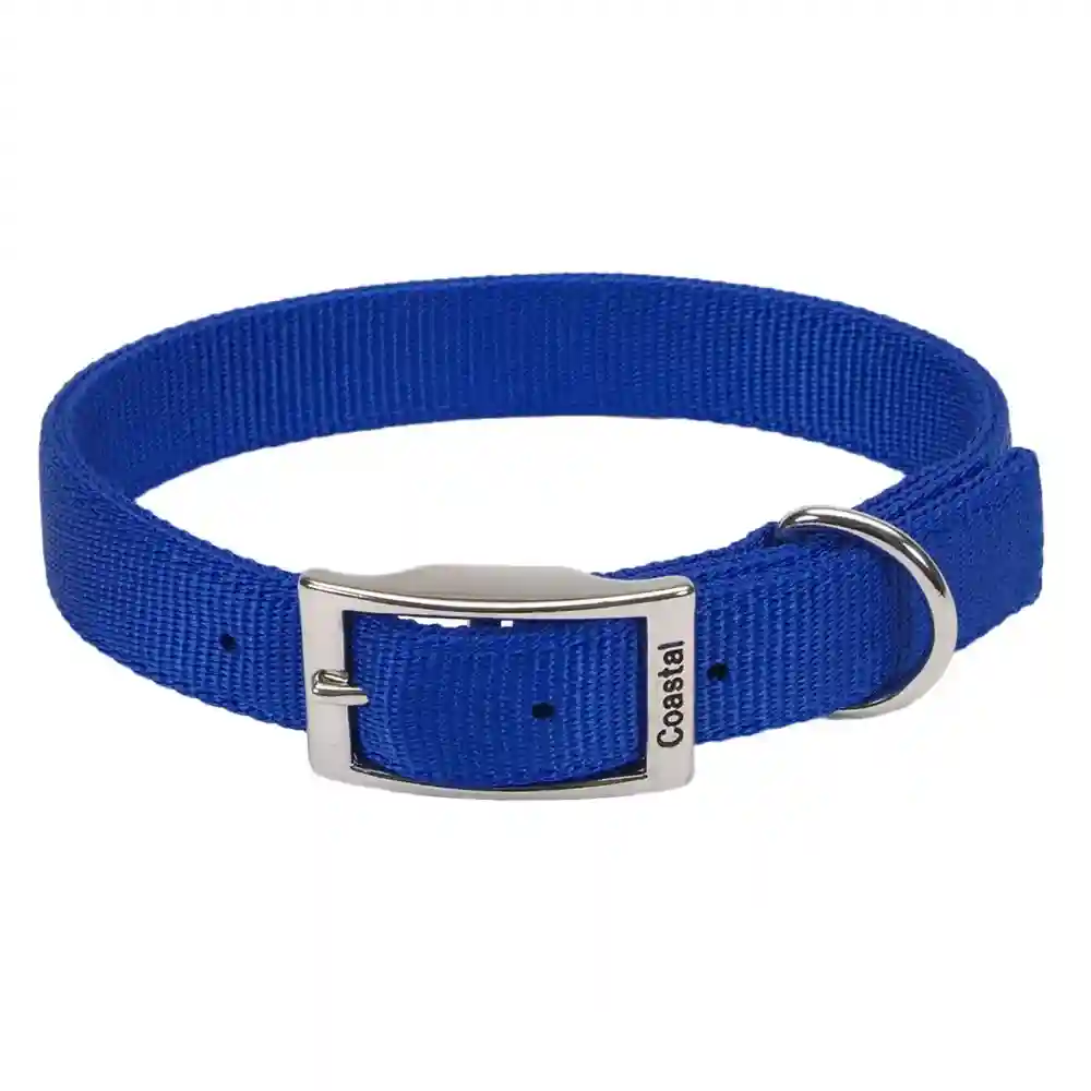 Double Ply Dog Collar - Blue Med 1" X 18"