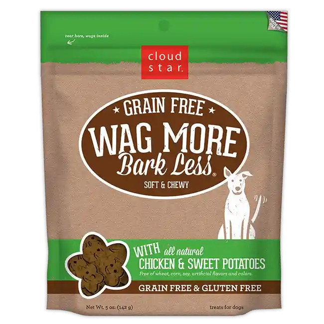 Bark Less Soft & Chewy Gf Chkn & Sw Pot Trt 5-oz