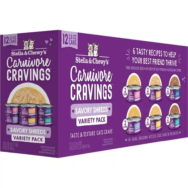 Sc Cat Cravings Variety Pack Shreds Can 2.8-oz 12/