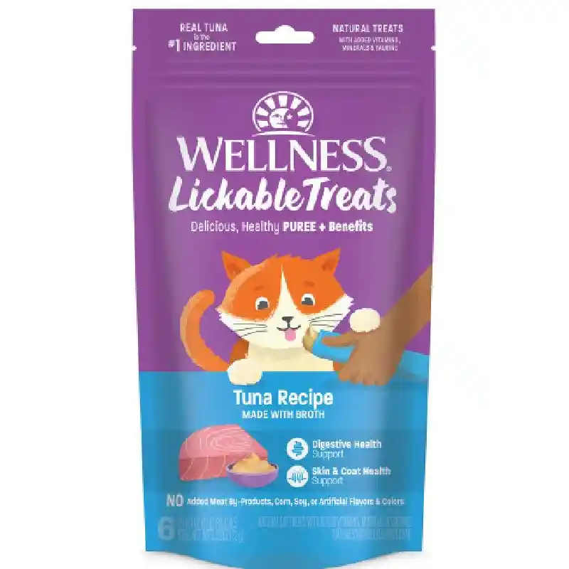 Wellness Cat Lickable Treats Puree Tuna 6ct