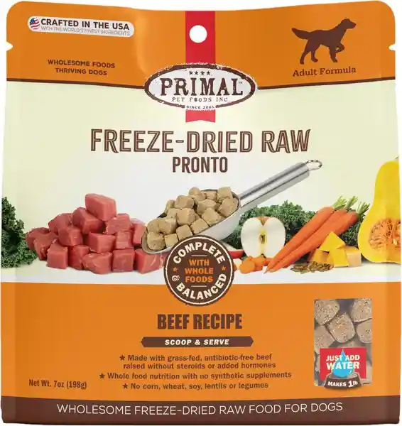 Primal Dog Pronto Raw Freeze Dried Beef 16oz