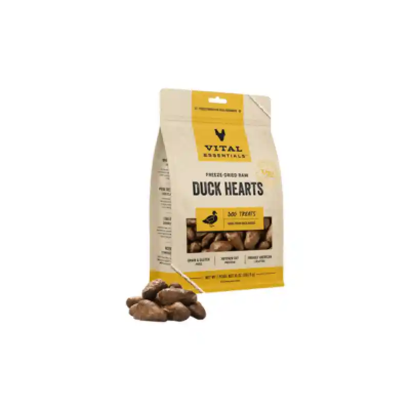 Vital Essentials Dog Treat Fd Duck Hearts 10 Oz