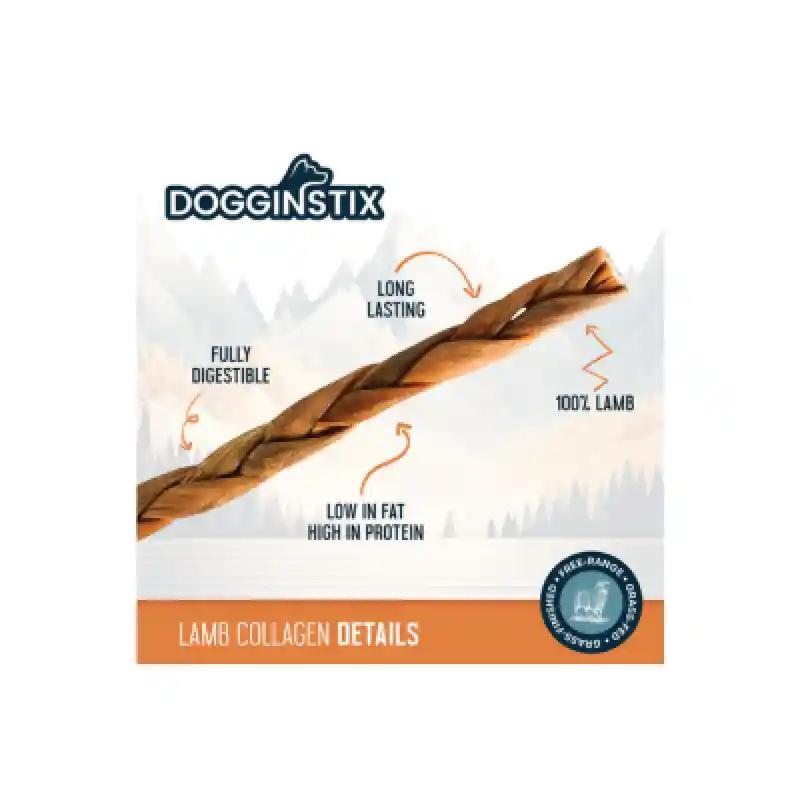 Dogginstix Lamb Collagen Twist 12"