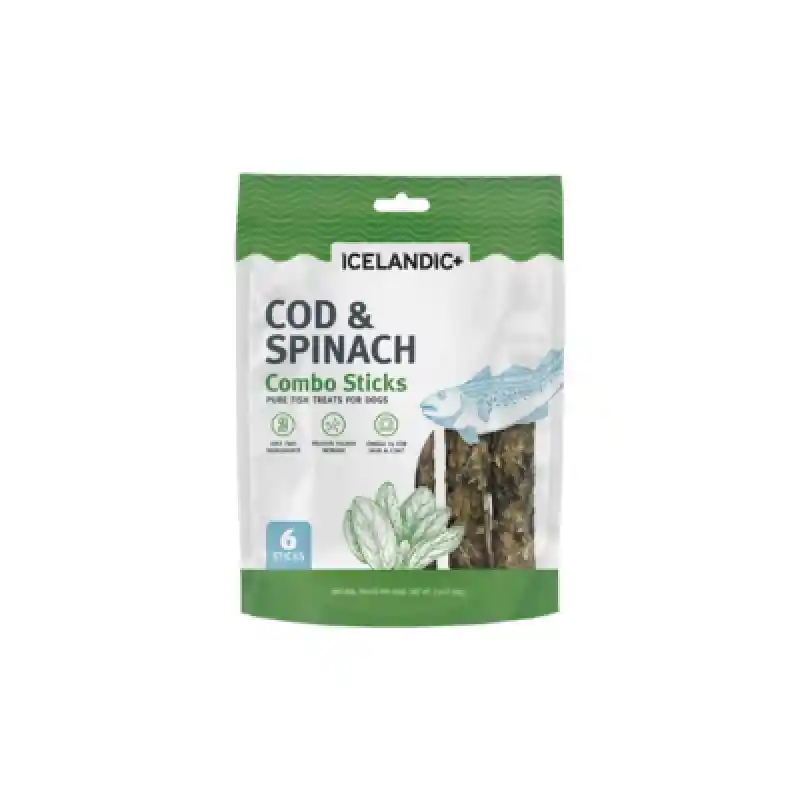 Icelandic Plus Fish Treat Cod & Spinach Sticks 2oz