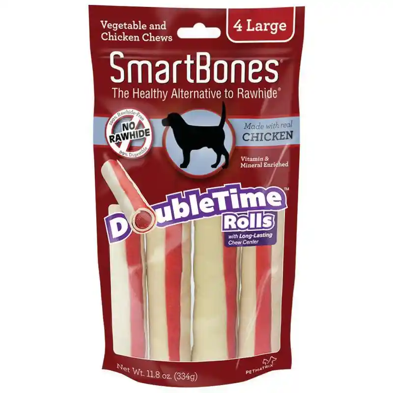 Smartbone Doubletime Chicken Roll Lrg 4 Ct