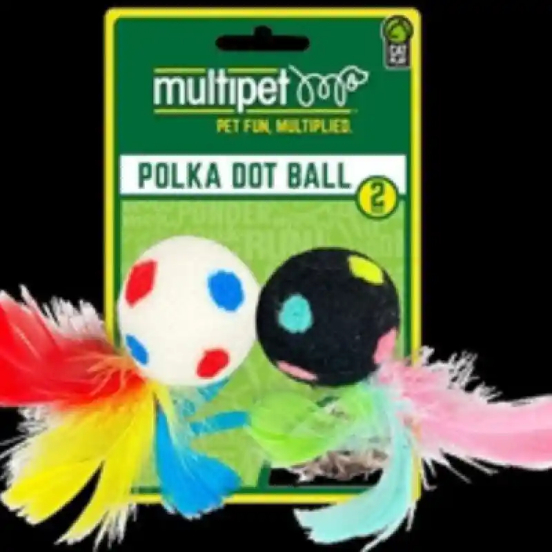 Polka Dot Ball W/feather 2pk
