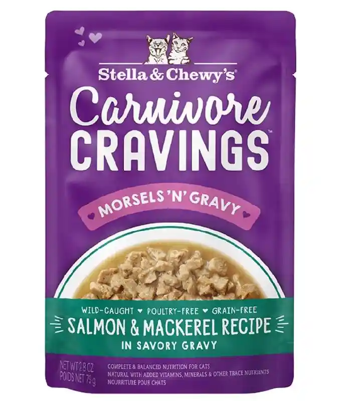 Stella Cravings Morsels Gravy Salmon Mackerel