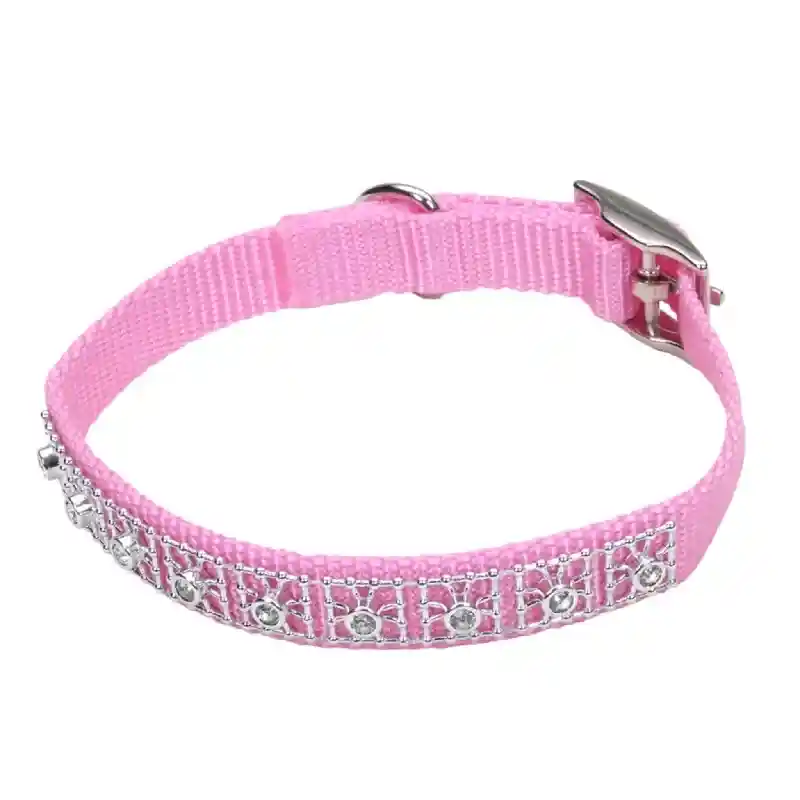 Jeweled Dog Collar, Pink Flamingo, 3/8" X 10"