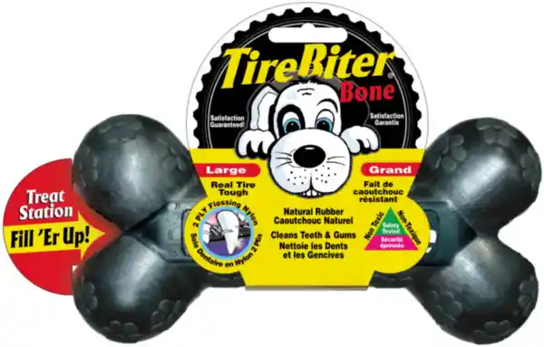 TireBiter Bone with Treat Station Large 7.25in