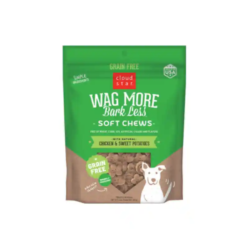 Bark Less Soft & Chewy Gf Chkn & Sw Pot Trt 5-oz
