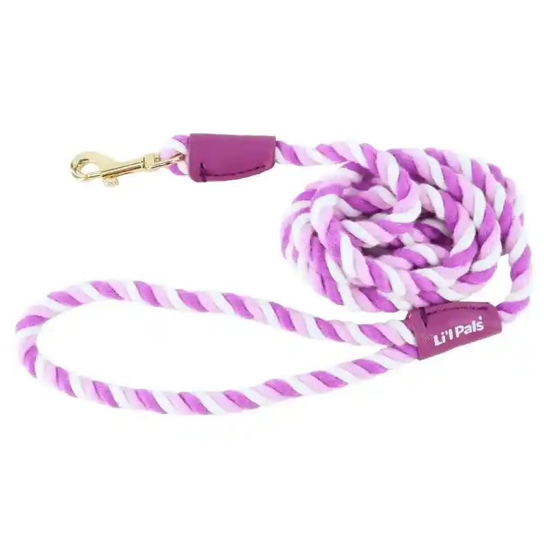 Candy Striped Rope Leash Petitie - Orchid