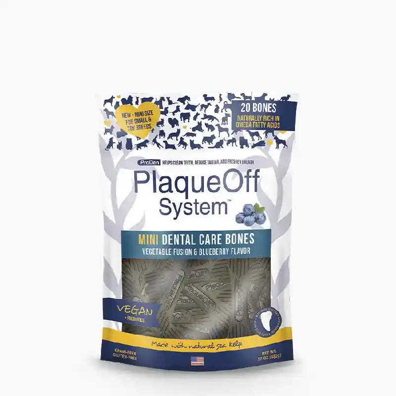 PlaqueOff Bone Mini: Blueberry, 20ct