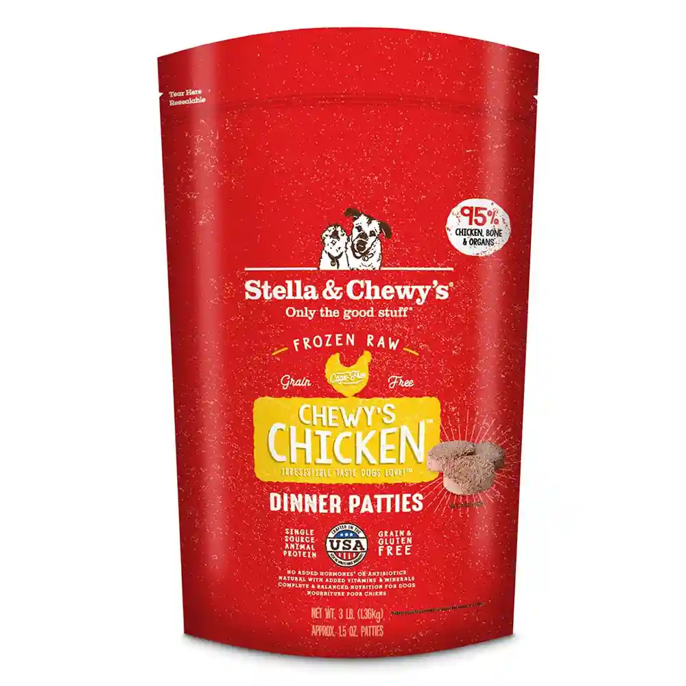 Dinner Patties Chewy's Chicken Frozen Raw Dog Food 12-lb
