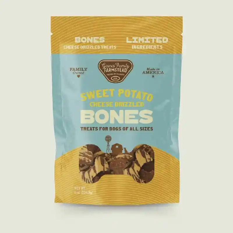 Gaines Sweet Potato Bones Cheese Drizzled 8oz