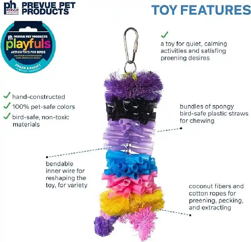 Straw Stacker bird toy