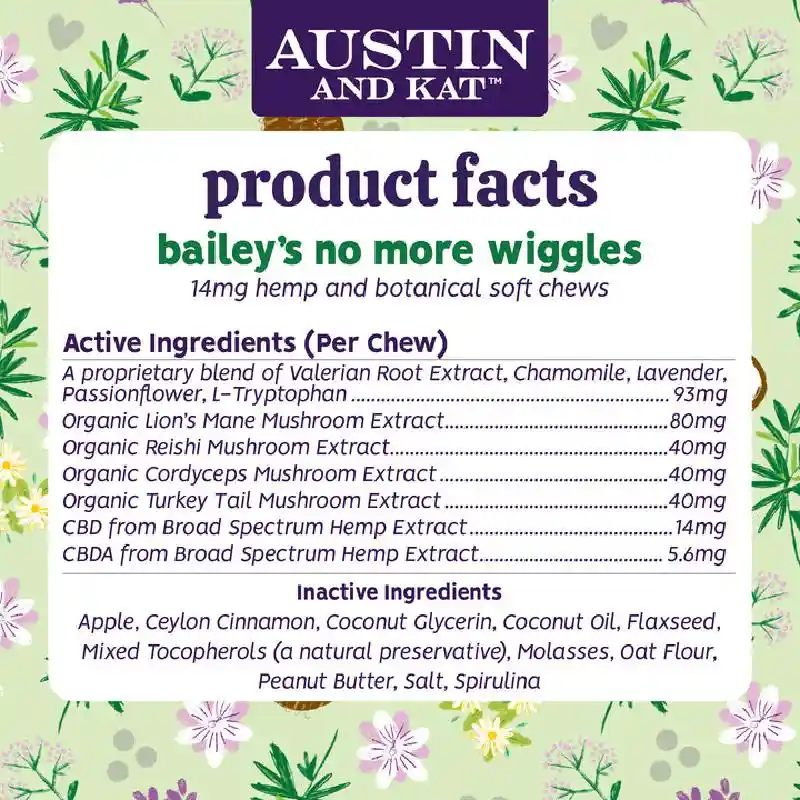 Austin & Kat Bailey's No More Wiggles Chews 14-mg