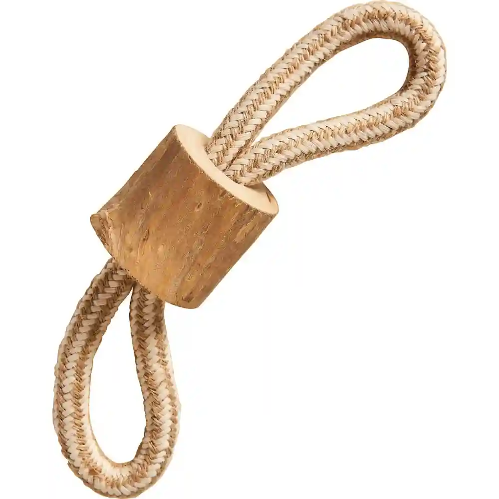 COFFEE WOOD CHEW ROPE TUG 8in