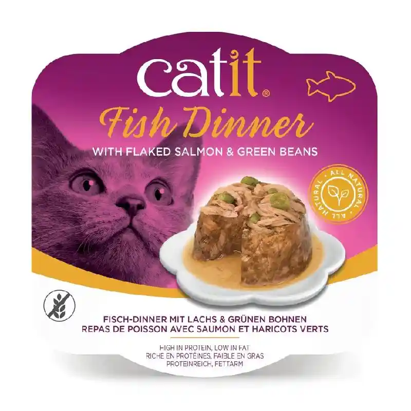 Catit Fish Dinner w/ Salmon/Grn Bean 2.8oz