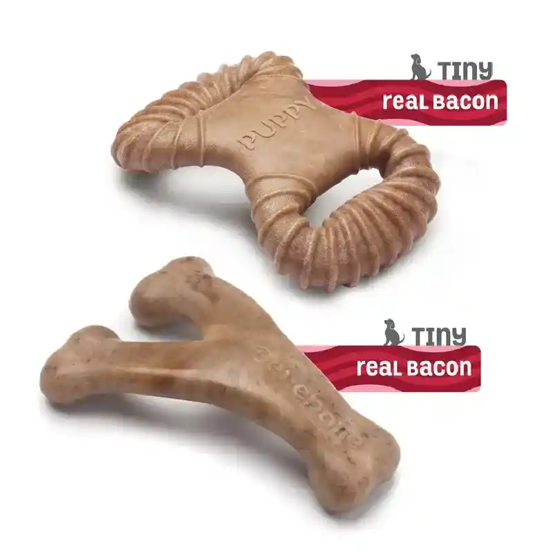 Benebone Puppy Bacon Wishbone/Dental Chew 2Pk