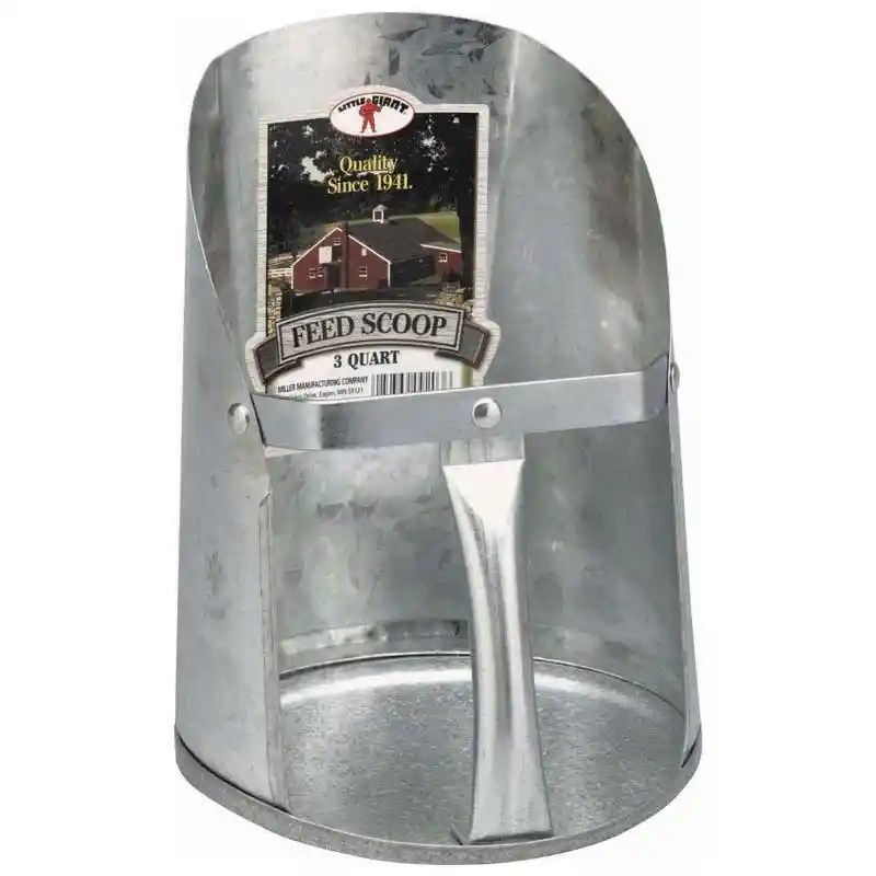 3 Quart Galvanized Feed Scoop