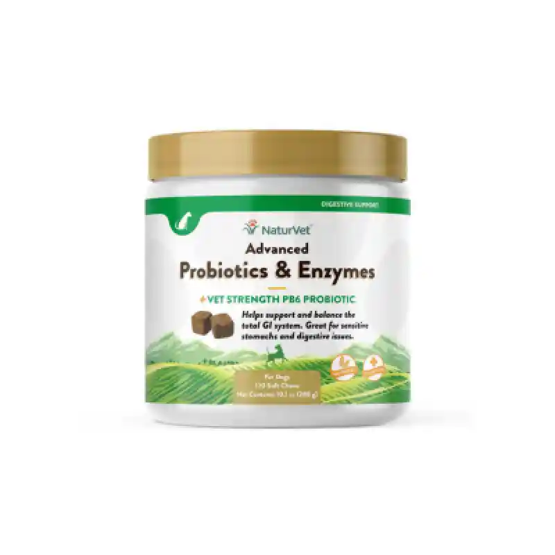 Naturvet Advanced Probiotics & Enzymes 120ct Soft