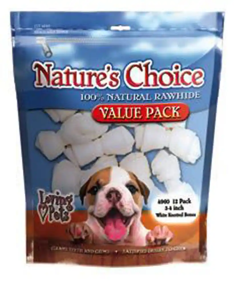 Natures Choice White Knotted Bones 3-4in 12pk