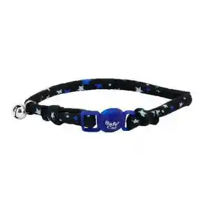 Round Fashion Collar, Black Stars, 3/8" X 8"-12"
