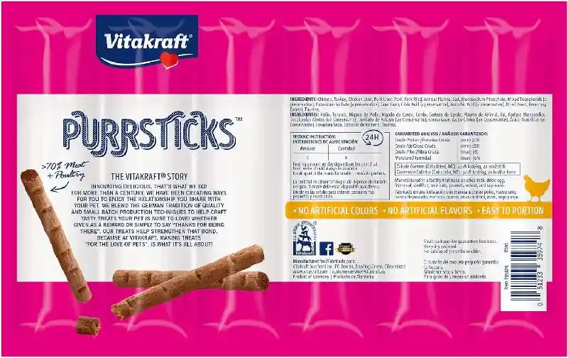 Vitak Cat Purrsticks 6pk Ckn