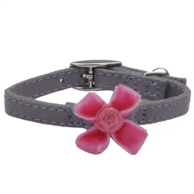 Lil Pal Kitten Collar W/ Bow Pink/Gy 8"